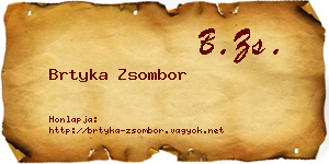 Brtyka Zsombor névjegykártya